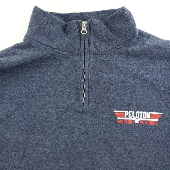 Peloton Military Veterans Sweatshirt 1/4 Zip Mock Neck Pullover Men's Large - Picture 3 of 10